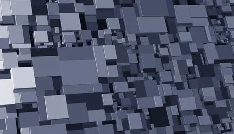 Pattern with three-dimensional cubes. Abstract mosaic of grey colors squares Illustrazione stock