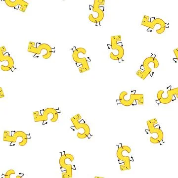 Pattern three number character cartoon vector Stock Illustration