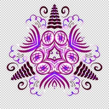 Pattern in three rays. Violet, blue colors. The transparent background. Illustration