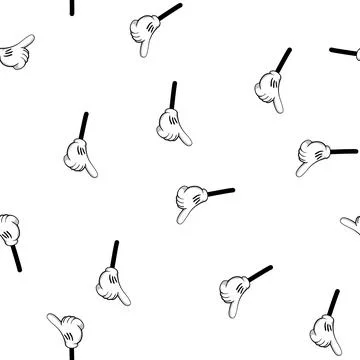Pattern thumb cartoon hand cartoon vector Stock Illustration