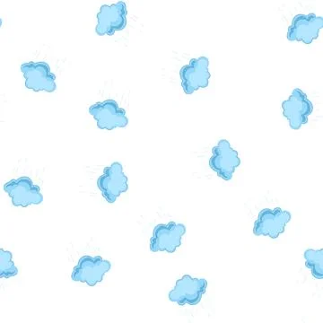 Pattern thunder rain cloud cartoon vector Stock Illustration