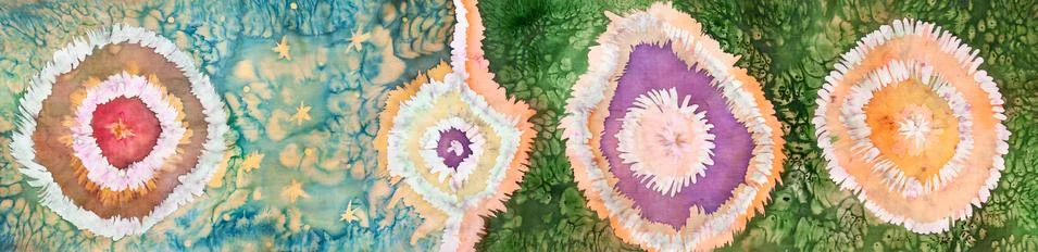 Pattern with tie-dye and hot batik on scarf Foto stock