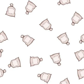 Pattern Tied sack with blank label for text イラスト素材