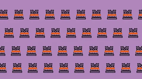 Pattern of Tiki Masks on a Purple Background. Stock Footage 325381290