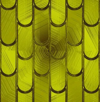 Pattern "tile" on a green glass Stock Illustration