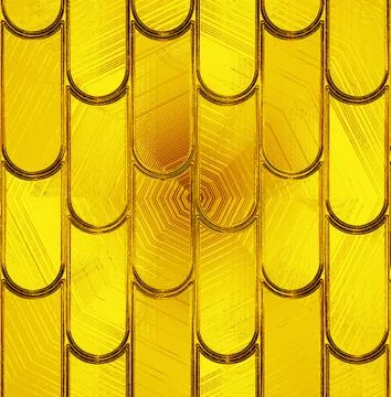 Pattern "tile" on a yellow glass Stock Illustration