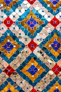 Pattern of tiles at the Wat Phra Kaew Palace, also known as the Emerald Buddh Stock-Fotos