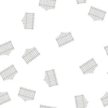 Pattern timber white fence cartoon vector イラスト素材