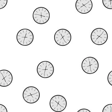Pattern time wall clock cartoon vector 库存插图