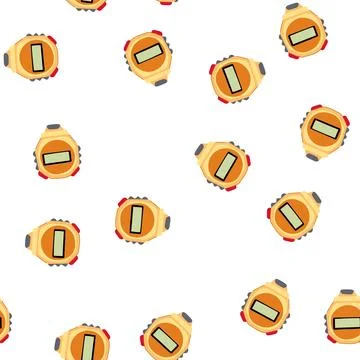 Pattern timer stopwatch cartoon vector Stock Illustration