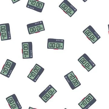 Pattern timer travel alarm clock cartoon vector 스톡 일러스트