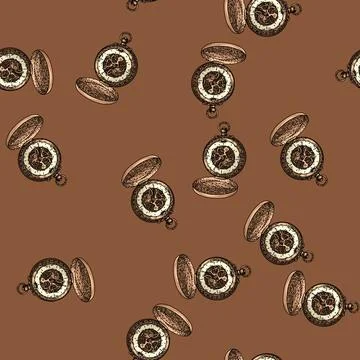 Pattern timer watch pocket sketch hand drawn 库存插图