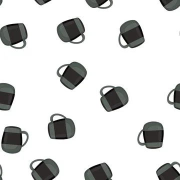 Pattern tin camp cup cartoon vector Stock Illustration