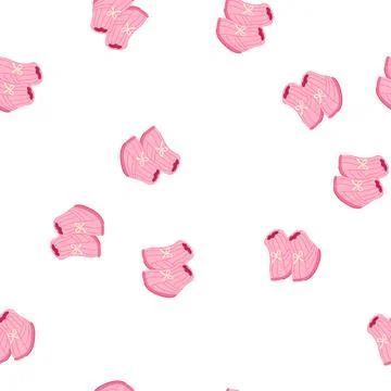 Pattern tiny baby booties cartoon vector Stock Illustration