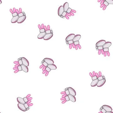 Pattern tiny baby booties cartoon vector Stock Illustration