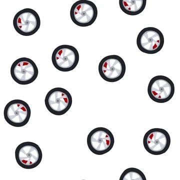 Pattern tire wheel car cartoon vector Stock Illustration
