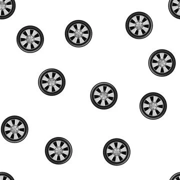 Pattern tire wheel car cartoon vector Stock Illustration