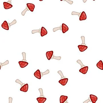Pattern toadstool fly agaric cartoon vector 스톡 일러스트