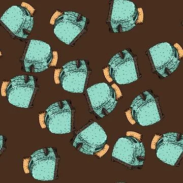 Pattern toaster kitchen utensil retro sketch hand drawn Stock Illustration