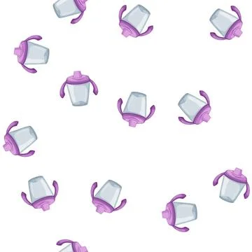 Pattern toddler sippy cup cartoon vector Stock Illustration