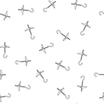 Pattern Toggle bolt hook fixing anchor on white background Stock Illustration