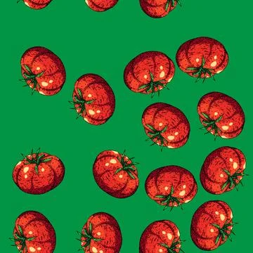 Pattern tomato food sketch hand drawn Stock Illustration
