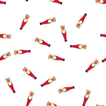 Pattern tomato ketchup bottle cartoon vector Stock Illustration