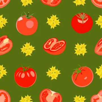 Pattern with tomatos. Illustrazione stock