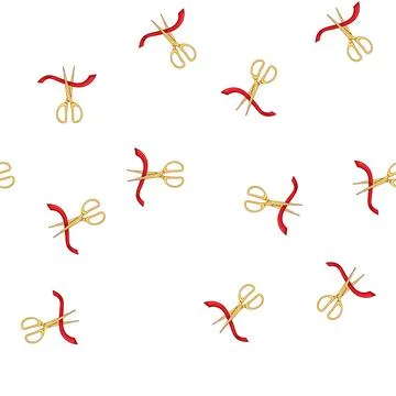 Pattern tool gold scissor cartoon vector Stock Illustration