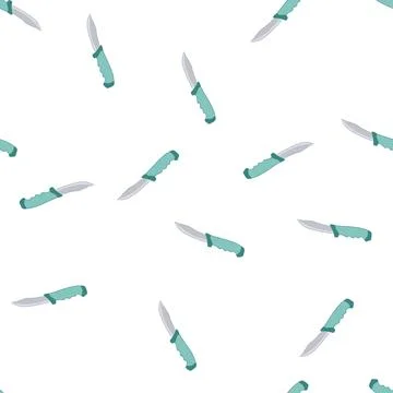 Pattern tool knife camping cartoon vector Stock Illustration