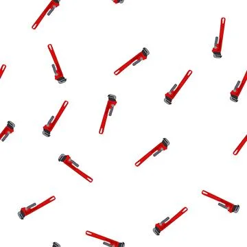 Pattern tool pipe wrench cartoon vector Stock Illustration