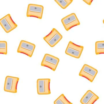 Pattern tool sharpener pencil cartoon vector Illustration