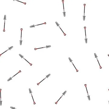 Pattern tool tree planting shovel cartoon vector Stock Illustration