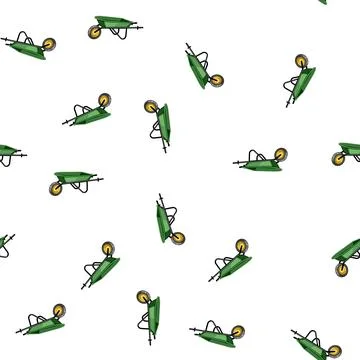 Pattern tool wheelbarrow cartoon vector Illustrazione stock