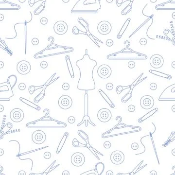 Pattern with tools and accessories for sewing. 스톡 일러스트