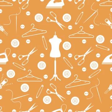 Pattern with tools and accessories for sewing. 스톡 일러스트
