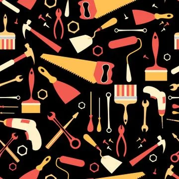 Pattern of tools for repairing Stock Illustration