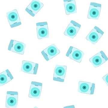 Pattern tooth dental floss cartoon vector Stock Illustration