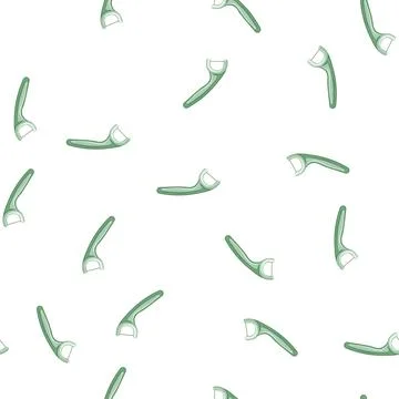 Pattern tooth dental floss cartoon vector color Stock Illustration
