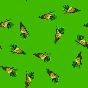 Pattern top coriander sketch hand drawn Stock Illustration