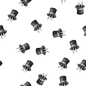 Pattern top magician hat cartoon vector Stock Illustration