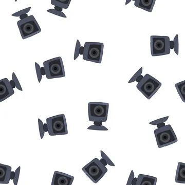 Pattern top table camera cartoon vector Stock Illustration