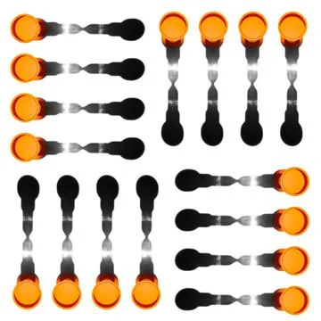 Pattern of top view sand watch with shadow isolated over white background Stock Photos