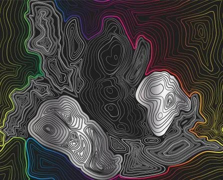 Pattern with topographic map. Topographic map lines, contour background. Stock Illustration