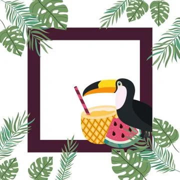 Pattern of toucan and summer flower Stock-Illustration