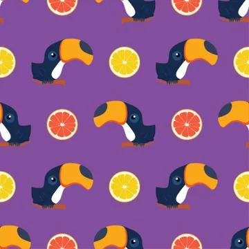 Pattern with toukan and citrus Stock-Illustration