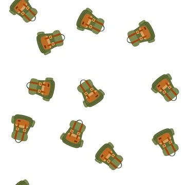 Pattern tourism hiking backpack cartoon vector Stock Illustration