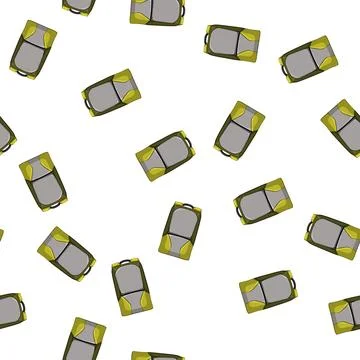 Pattern tourism photo camera backpack cartoon vector Illustrazione stock