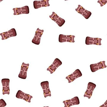 Pattern tourist backpack camp cartoon vector Illustrazione stock