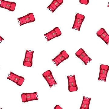 Pattern tourist hiking backpack cartoon vector Stock Illustration